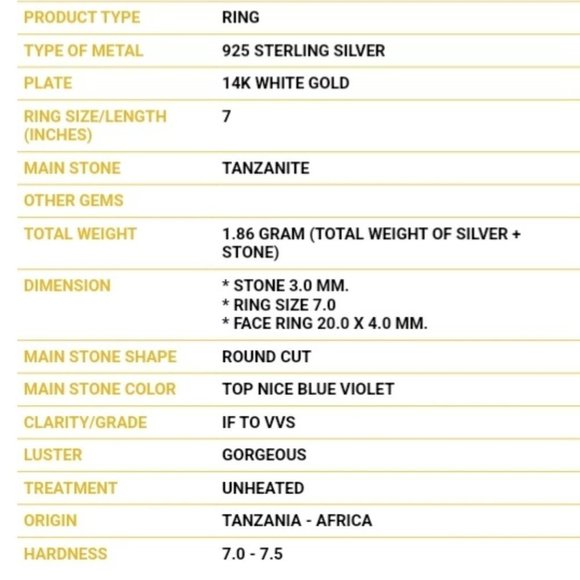 Tanzanite Ring, Gemstone Eternity Ring, Dainty Birthstone Ring, Anniversary Ring - Picture 5 of 5